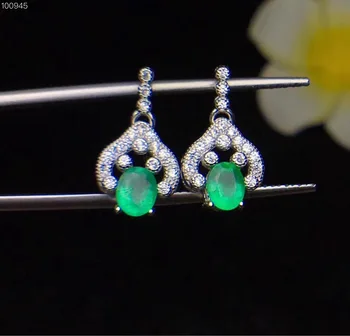 Emerald earring Free shipping Natural real emerald 925 sterling silver earrings 4*5mm 2pcs 
Emerald earring Free shipping Natural real emerald 925 sterling silver earrings 4*5mm 2pcs