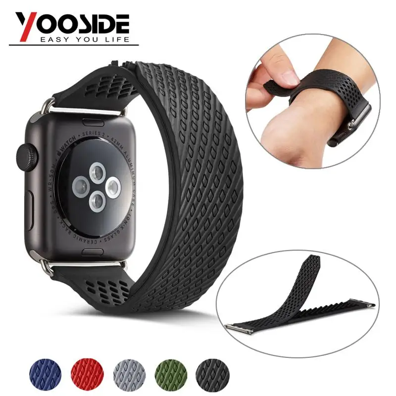 No Buckle Design Soft Silicone Watch Band Strap for Apple Watch Series 1/2 38mm 42mm Sport Wrist Band, Fit wrist 160 - 210mm
No Buckle Design Soft Silicone Watch Band Strap for Apple Watch Series 1/2 38mm 42mm Sport Wrist Band, Fit wrist 160 - 210mm