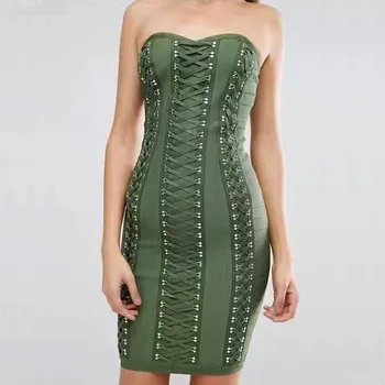 New dress Black and green Strapless dress Stretch tight Fashion mini Cocktail party bandage dress (H1763)
New dress Black and green Strapless dress Stretch tight Fashion mini Cocktail party bandage dress (H1763)