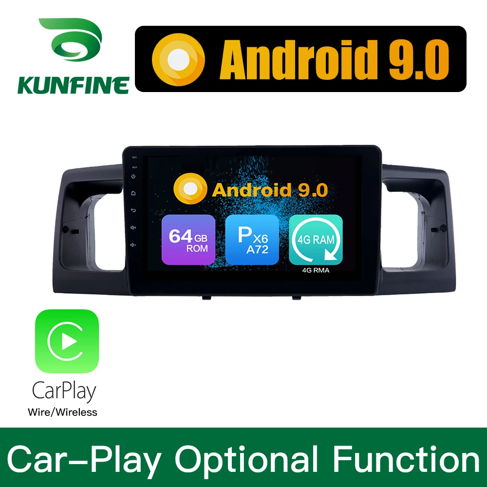 Android 9 0 Ram 4G Rom 64G PX6 Cortex A72 автомобильный DVD GPS мультимедийный плеер стерео для Toyota