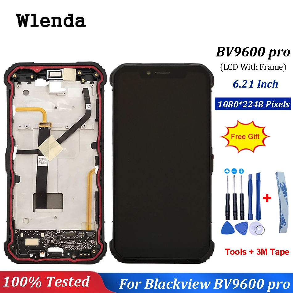 For Blackview BV9600 Pro LCD Display+Touch Screen Assembly With Frame Repair 6.21 inch For BV9600Pro LCD Phone +free Tools
For Blackview BV9600 Pro LCD Display+Touch Screen Assembly With Frame Repair 6.21 inch For BV9600Pro LCD Phone +free Tools