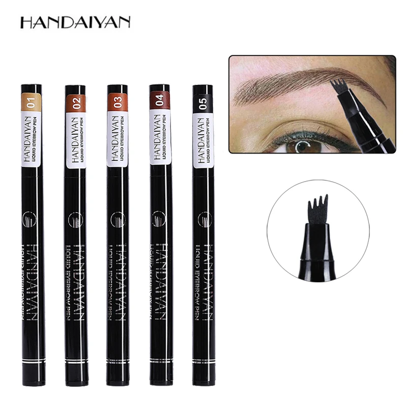 New 2018 Natural 5 Color Henna Eye Brow Pencils 4 Head Fork Eyebrow Tattoo Pen Easy to Wear HANDAIYAN Waterproof Eyebrow Makeup
New 2018 Natural 5 Color Henna Eye Brow Pencils 4 Head Fork Eyebrow Tattoo Pen Easy to Wear HANDAIYAN Waterproof Eyebrow Makeup