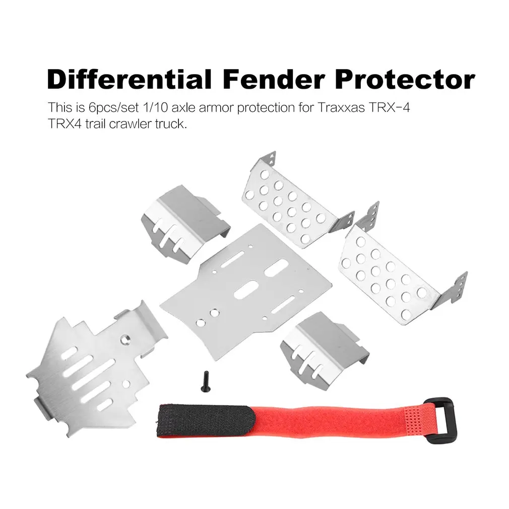 RC 6Pcs 1/10 Axle Armor Differential Fender Protector Metal Protector Plate Kit For Traxxas TRX-4 RC Car Accessory Parts
RC 6Pcs 1/10 Axle Armor Differential Fender Protector Metal Protector Plate Kit For Traxxas TRX-4 RC Car Accessory Parts