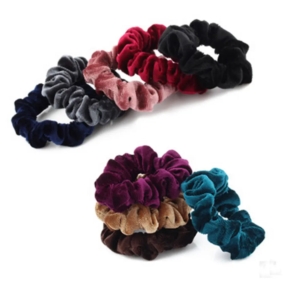 2 Pack Navy /& White Flower Pair Of Large Hair Band Elastic Scrunchie Ponytail