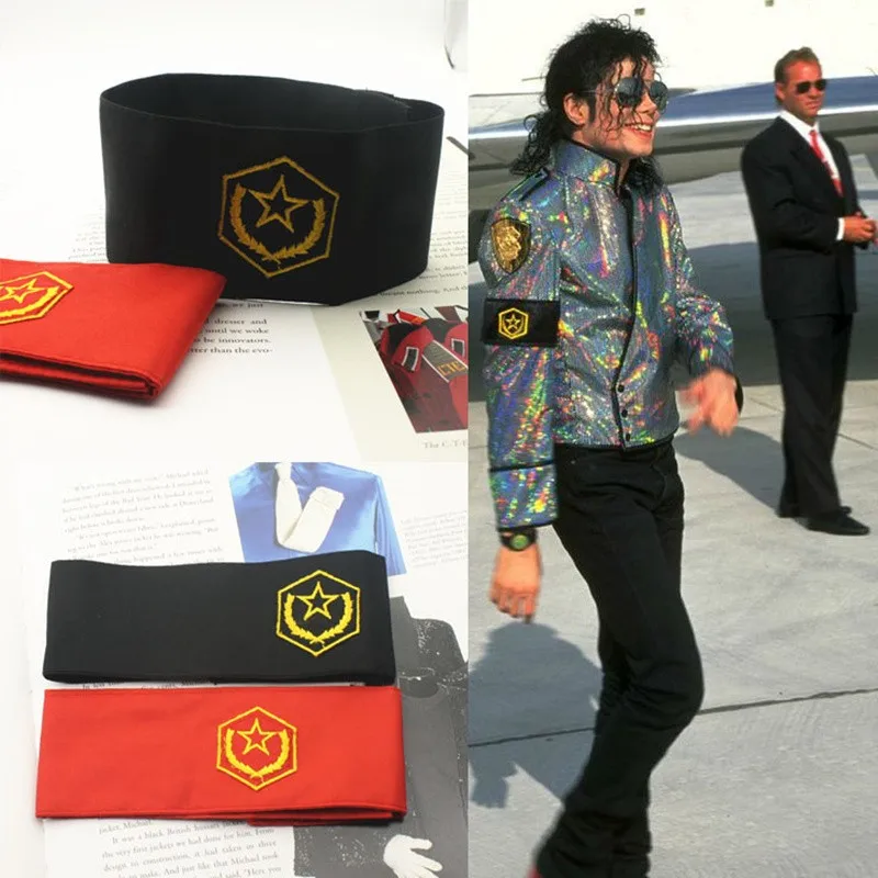 Rare Cosplay MJ Michael Jackson CTE Anti War Embroidery Armband Brassard Halloween Party Gift For Peace in 1980s Rare Cosplay MJ Michael Jackson CTE Anti War Embroidery Armband Brassard Halloween Party Gift For Peace in 1980s