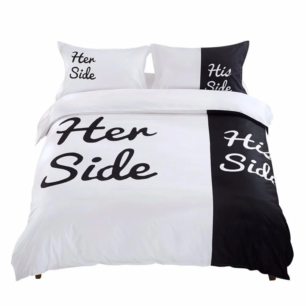 WINLIFE His Side and Her Side Trim Duvet Cover Sets Black and White Bedding Set Queen Bedroom Set
WINLIFE His Side and Her Side Trim Duvet Cover Sets Black and White Bedding Set Queen Bedroom Set