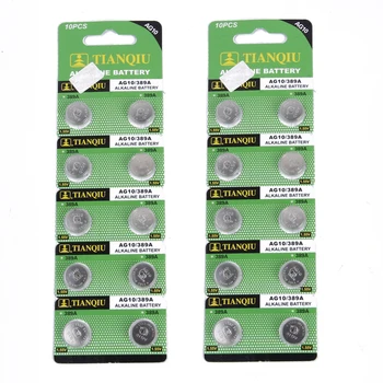 20PCS 1.5V AG10 / 389A / LR1130 / LR54 Alkaline Button Cell Battery Button Coin Cell Alkaline Watch Battery
20PCS 1.5V AG10 / 389A / LR1130 / LR54 Alkaline Button Cell Battery Button Coin Cell Alkaline Watch Battery
