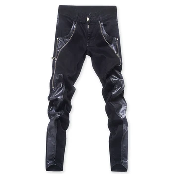 Motorcycle jean pants for man with leather zipper Plus size 30 31 32 33 34 36 Patchwork Skinny
Motorcycle jean pants for man with leather zipper Plus size 30 31 32 33 34 36 Patchwork Skinny