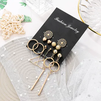 new fashion golden metal geometric circle triangle dangle earrings for women trendy flower heart shape party earrings set
new fashion golden metal geometric circle triangle dangle earrings for women trendy flower heart shape party earrings set