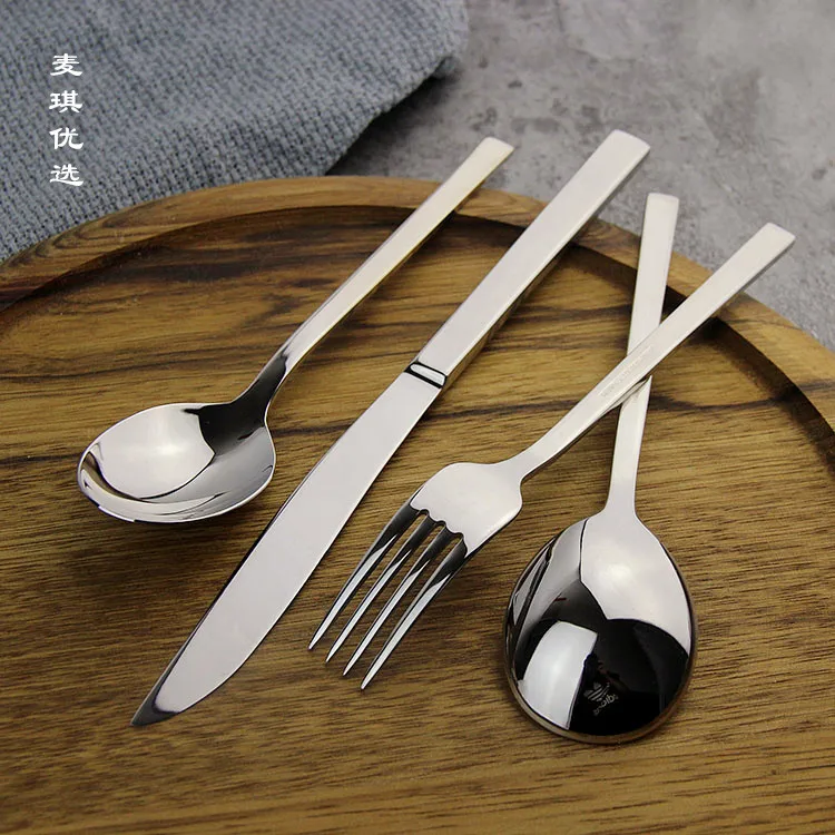 Фото Kitchen Tableware Stainless Steel Western Food Steak Butter Knife Fork Spoon Flatware Sets 2pc/lot | Дом и сад