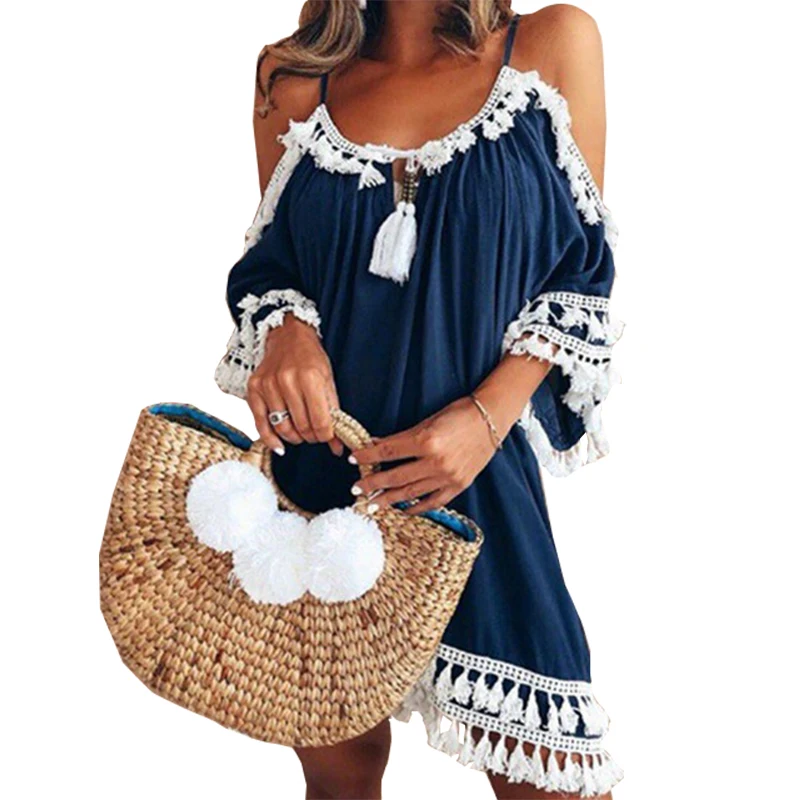 Female Spaghetti Strap Boho Dress Plus Size XXXL Summer Loose Beach Sundress Backless Short Sleeve Tassel Women Dresses
Female Spaghetti Strap Boho Dress Plus Size XXXL Summer Loose Beach Sundress Backless Short Sleeve Tassel Women Dresses