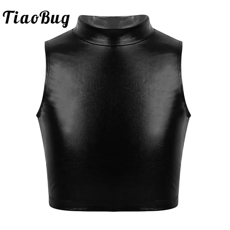 TiaoBug Kids Teens Sleeveless Turtleneck Metallic Crop Tops Children Girls Jazz Performance Gymnastics Ballet Dance Wear Costume
TiaoBug Kids Teens Sleeveless Turtleneck Metallic Crop Tops Children Girls Jazz Performance Gymnastics Ballet Dance Wear Costume