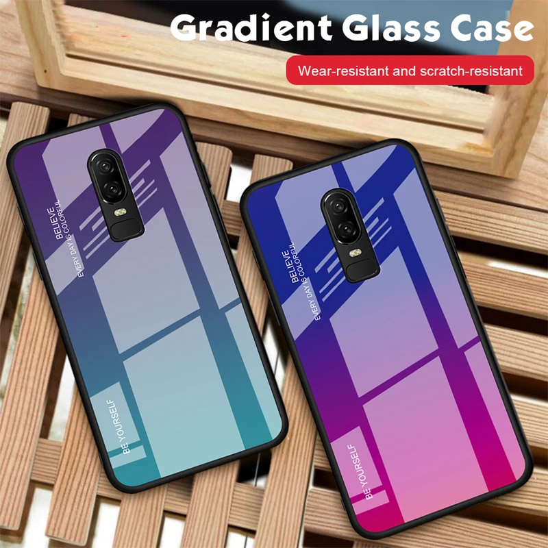 Shockproof Glass Phone Case For OnePlus 6T 6 Gradient Tempered Glass Case for One plus 7 Pro Silicone Bumper Cover For OnePlus 7
Shockproof Glass Phone Case For OnePlus 6T 6 Gradient Tempered Glass Case for One plus 7 Pro Silicone Bumper Cover For OnePlus 7