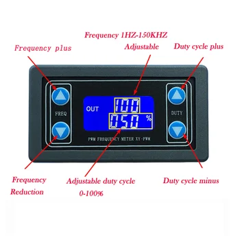Hz-150 KHz 1 LCD Digital Display PWM Square Wave Pulse Frequency Adjustable duty cycle Rectangular Wave Signal Module generator
Hz-150 KHz 1 LCD Digital Display PWM Square Wave Pulse Frequency Adjustable duty cycle Rectangular Wave Signal Module generator