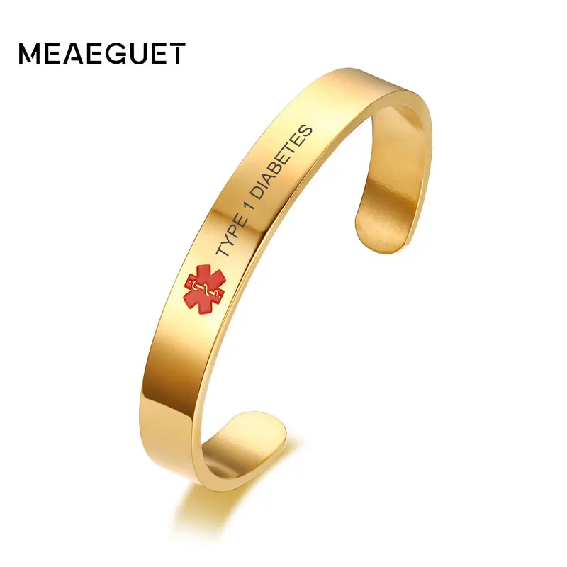 Gold Color Cuff Bangle for Men Stainless Steel ID Bracelets Engraved Medical EPILEPSY
Gold Color Cuff Bangle for Men Stainless Steel ID Bracelets Engraved Medical EPILEPSY