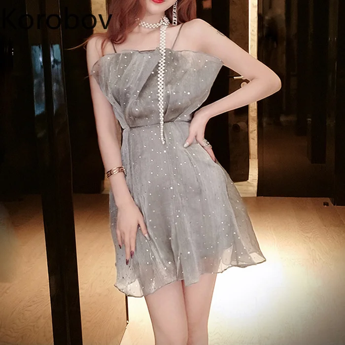 Korobov Summer Slash Neck Spaghetti Strap Mesh Sexy Women Dress Sashes Slim Mini Party Grey Elegant Dresses Mujer Vestidos 77597
Korobov Summer Slash Neck Spaghetti Strap Mesh Sexy Women Dress Sashes Slim Mini Party Grey Elegant Dresses Mujer Vestidos 77597
