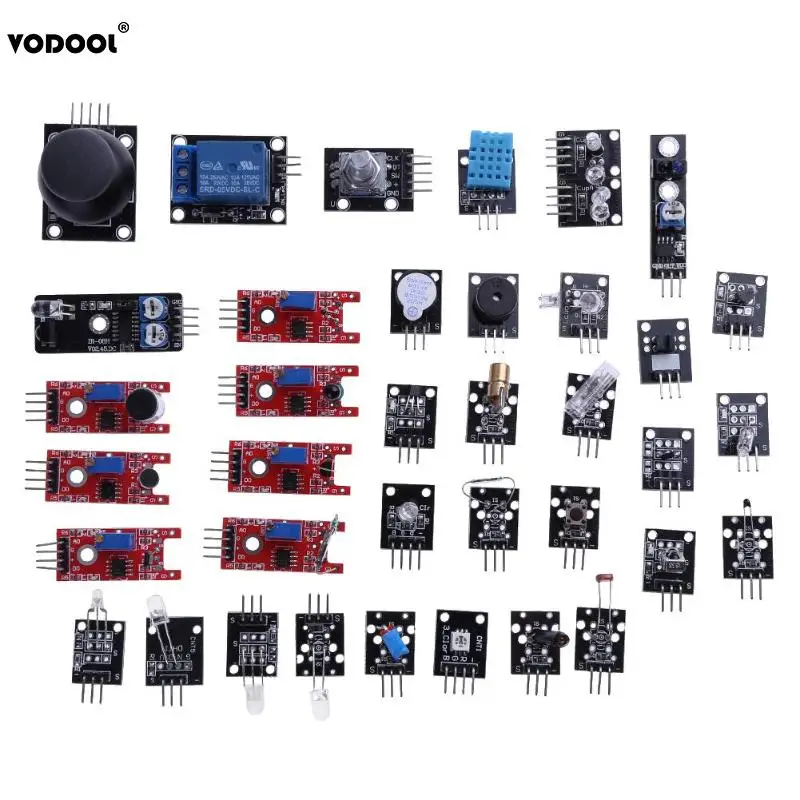 VODOOL 37Pcs/Set Sensor Module Kits For Raspberry PI Arduino R3 Mega2560 Mega328 LED Sensor Switch Module Set With Box
VODOOL 37Pcs/Set Sensor Module Kits For Raspberry PI Arduino R3 Mega2560 Mega328 LED Sensor Switch Module Set With Box
