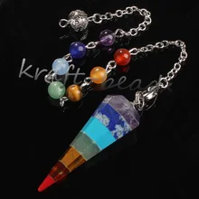 Wholesale 10pcs charming high quality Silver Natural gem Six Angle shaped Seven color pendulum chakra healing pendant Gift
Wholesale 10pcs charming high quality Silver Natural gem Six Angle shaped Seven color pendulum chakra healing pendant Gift