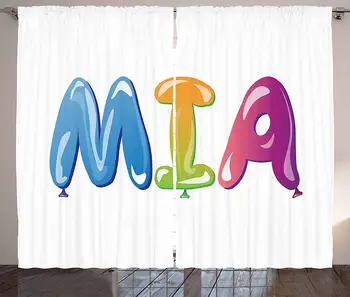 Mia Curtains Female Name Design with Religious Origins Colorful Festive Balloon Letters Pattern Living Room Bedroom Window
Mia Curtains Female Name Design with Religious Origins Colorful Festive Balloon Letters Pattern Living Room Bedroom Window
