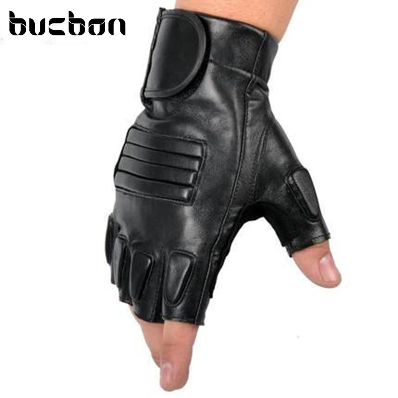 Image New Style Mens PU Leather Gym Gloves Half Finger Fitness Tactical Gloves Driving Gloves Guantes Luvas, GL51