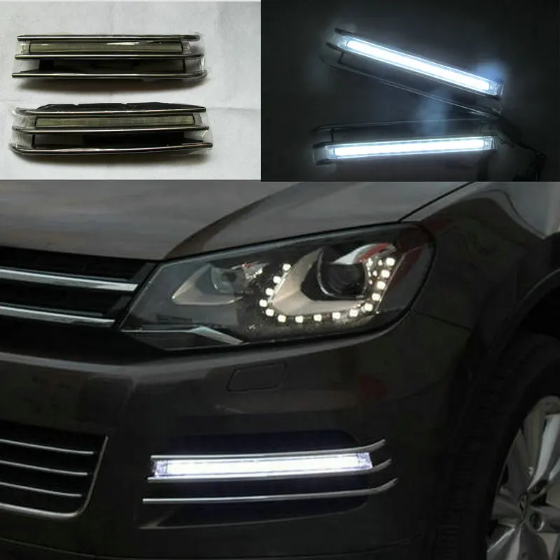 2 шт./компл. светодиодный автомобильный DRL Дневной ходовой светильник для VWTouareg 2012