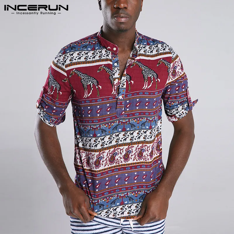 INCERUN Summer Stand Collar Flower Shirt Men's Long Deer Print Shirt 2020 Beach Holiday Casual Streetwear Floral Hawaiian Shirts
INCERUN Summer Stand Collar Flower Shirt Men's Long Deer Print Shirt 2020 Beach Holiday Casual Streetwear Floral Hawaiian Shirts