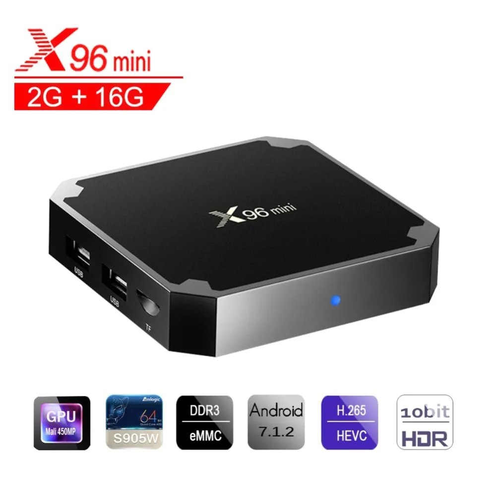 X96 Mini Android 7.1 TV BOX 2GB 16GB Amlogic S905W Quad Core Suppot H.265 UHD 4K 2.4GHz WiFi X 96 Mini Set-top Box
X96 Mini Android 7.1 TV BOX 2GB 16GB Amlogic S905W Quad Core Suppot H.265 UHD 4K 2.4GHz WiFi X 96 Mini Set-top Box