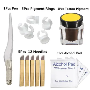 17pcs Permanent 3D Makeup Eyebrow Tattoo Pen Needles Pigment Ink Kit Tattoo Practice Pigment Dark Coffee Pigment Rings
17pcs Permanent 3D Makeup Eyebrow Tattoo Pen Needles Pigment Ink Kit Tattoo Practice Pigment Dark Coffee Pigment Rings