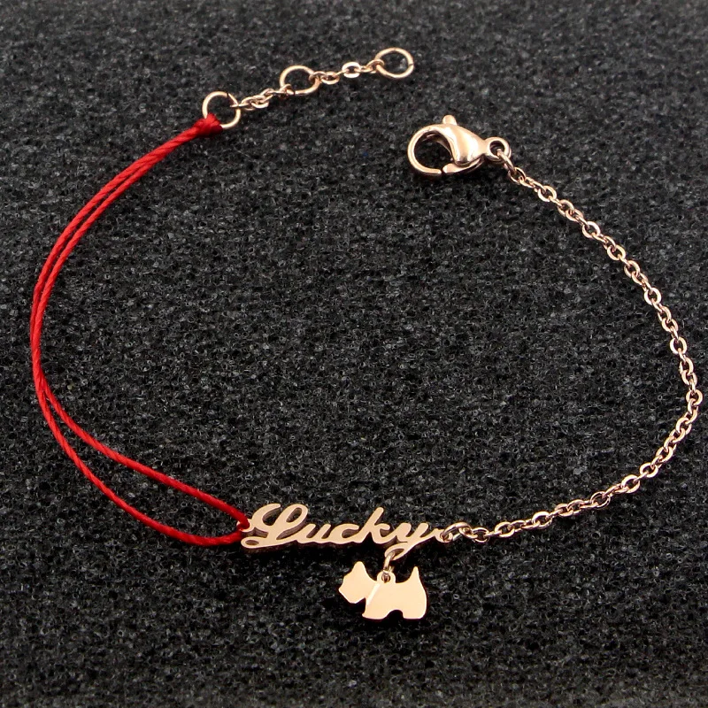 Red Rope Luckly Dog Charm Bracelet ,Ttitanium steel rose gold Color woman Bracelets ,nice gift
Red Rope Luckly Dog Charm Bracelet ,Ttitanium steel rose gold Color woman Bracelets ,nice gift