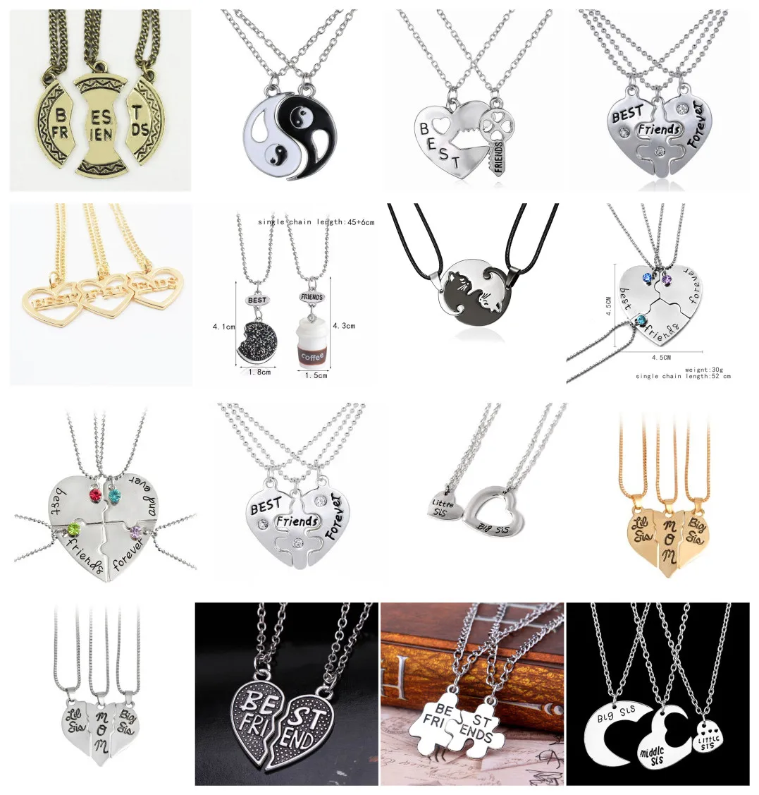 1 Set Trendy Best Friends Pendant Necklace Heart Broken Heart Necklace For Women Silver Chain BFF Friendship Jewelry
1 Set Trendy Best Friends Pendant Necklace Heart Broken Heart Necklace For Women Silver Chain BFF Friendship Jewelry