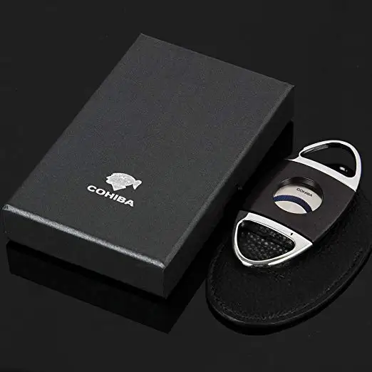 NEW COHIBA Silver Black Handle Stainless Steel Dual Saw Blades Cigar Cutter W/Case
NEW COHIBA Silver Black Handle Stainless Steel Dual Saw Blades Cigar Cutter W/Case