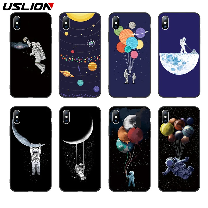 USLION Space Moon Astronaut Phone Case For iPhone 6s 7 8 Plus Planet Universe Galaxy Cases X XR XS Max Soft TPU Black Star Cover
USLION Space Moon Astronaut Phone Case For iPhone 6s 7 8 Plus Planet Universe Galaxy Cases X XR XS Max Soft TPU Black Star Cover