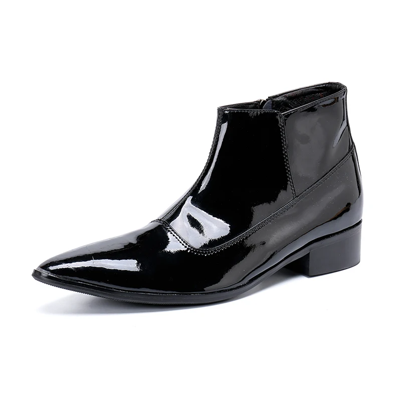 Genuine leather pointed-toe zip black ankle boots low heel formal boots fashion party stage dress shoes
Genuine leather pointed-toe zip black ankle boots low heel formal boots fashion party stage dress shoes