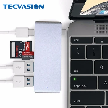 Aluminum USB-C USB 3.1 Hub Type C Hub 3.0 Splitter Adapter TF Micro SD Card Reader for Macbook Air Pro 2015 2016
Aluminum USB-C USB 3.1 Hub Type C Hub 3.0 Splitter Adapter TF Micro SD Card Reader for Macbook Air Pro 2015 2016