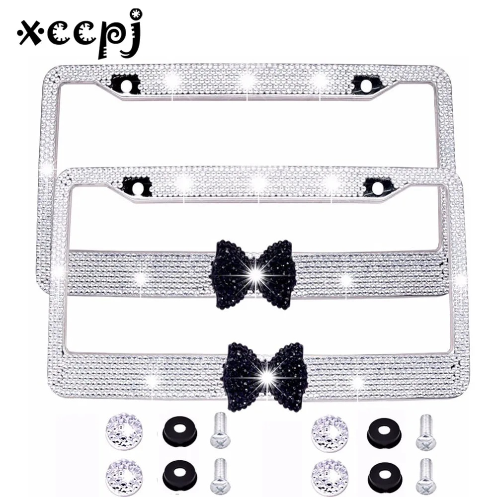 Bling Bling License Plate Frames -2 PACK-8 Row Pure Handmade Waterproof Glitter Rhinestones Crystal License Frames plate for Car
Bling Bling License Plate Frames -2 PACK-8 Row Pure Handmade Waterproof Glitter Rhinestones Crystal License Frames plate for Car
