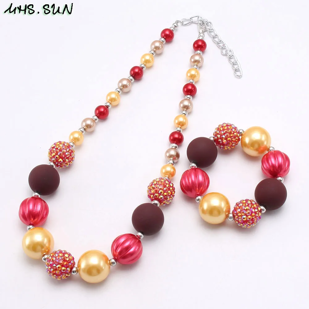 MHS.SUN Thanksgiving Day Kids Girls Chunky Beads Necklace Bracelets Fashion Baby Child Chunky Bubblegum Jewelry Set For Gift New
MHS.SUN Thanksgiving Day Kids Girls Chunky Beads Necklace Bracelets Fashion Baby Child Chunky Bubblegum Jewelry Set For Gift New