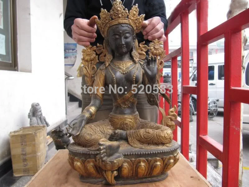 Tibet Copper Bronze gild Green TaRa Buddha padma Kwan-Yin Guan Yin Buddha Statue
Tibet Copper Bronze gild Green TaRa Buddha padma Kwan-Yin Guan Yin Buddha Statue