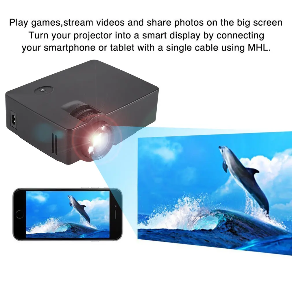 

E08 LCD Projector The Same Screen Home Cinema Movie Portable Projectors HDMI/USB/AV/TF/VGA 1000:1 30-120 inch 50w