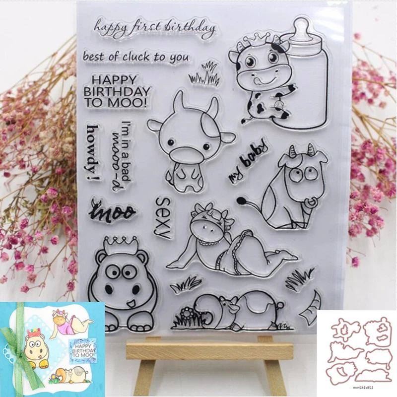 Sexy Cow Moo Metal Cutting dies and Clear Stamp Set for DIY Scrapbooking Photo Album Decoretive Embossing Stencial
Sexy Cow Moo Metal Cutting dies and Clear Stamp Set for DIY Scrapbooking Photo Album Decoretive Embossing Stencial