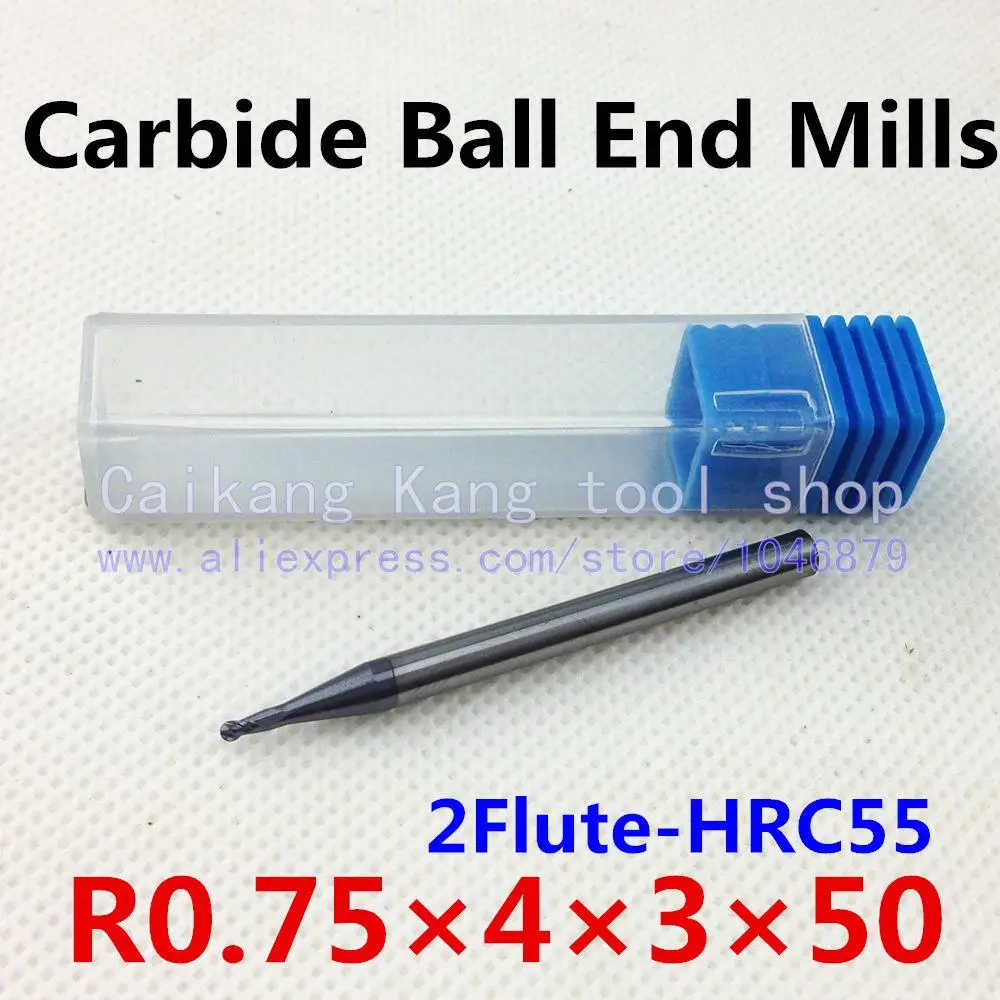 New 2 Flute Head: 1.5mm Carbide Ball End Mills Tungsten steel cutter CNC milling Highest cutting hardness: 55HRC R0.75*4*3*50mm
New 2 Flute Head: 1.5mm Carbide Ball End Mills Tungsten steel cutter CNC milling Highest cutting hardness: 55HRC R0.75*4*3*50mm