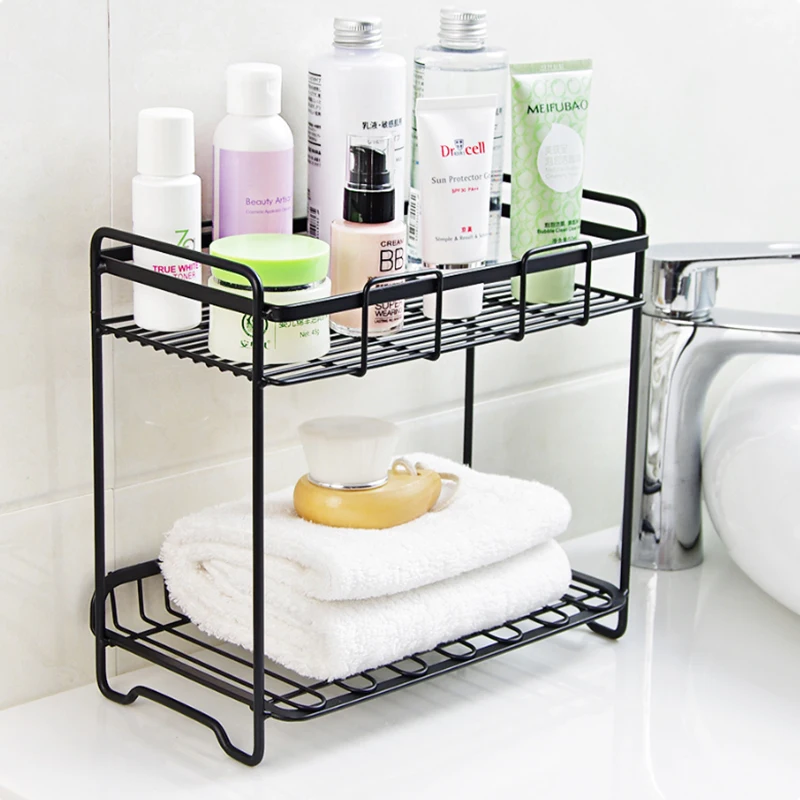 Creative 2-Layers Iron Storage Rack Multifunction Sundries Desk Kitchen Bathroom Organizer Shower Gel Storage Holder Rack Shelf
Creative 2-Layers Iron Storage Rack Multifunction Sundries Desk Kitchen Bathroom Organizer Shower Gel Storage Holder Rack Shelf