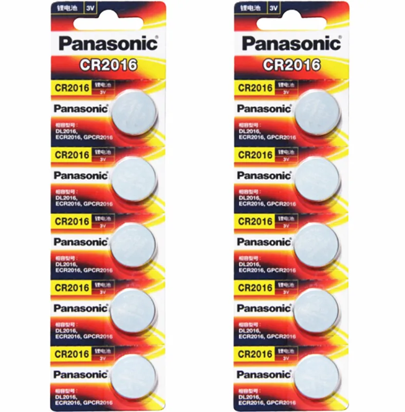 

10pc original PANASONIC button battery CR2016 watches 3 v battery.control toy car battery free shipping
