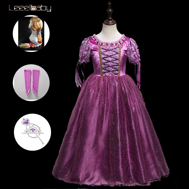 Yoyoaby/платье принцессы Рапунцель для девочек Великолепное платье с пышными