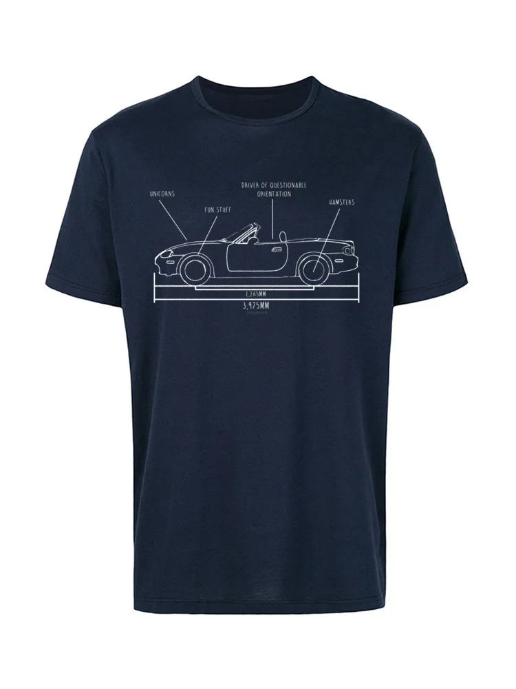 NB Miata Blueprint 4135 Tees Cute Crew Neck Casual Short Sleeve Cotton Men Tshirts Cool T Shirt Free Shipping NB Miata Blueprint 4135 navy