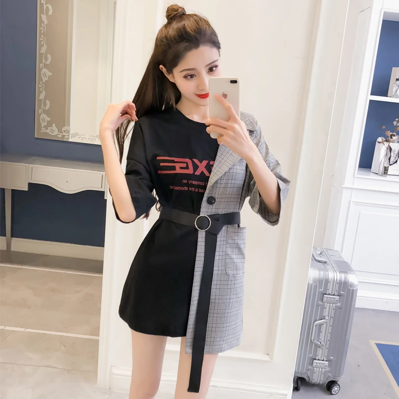 Ins Lattice Stitching Fake Two Piece Letter Dress Women's Clothes Japan Kawaii Retro Female Korean Harajuku Dresses For Women
Ins Lattice Stitching Fake Two Piece Letter Dress Women's Clothes Japan Kawaii Retro Female Korean Harajuku Dresses For Women