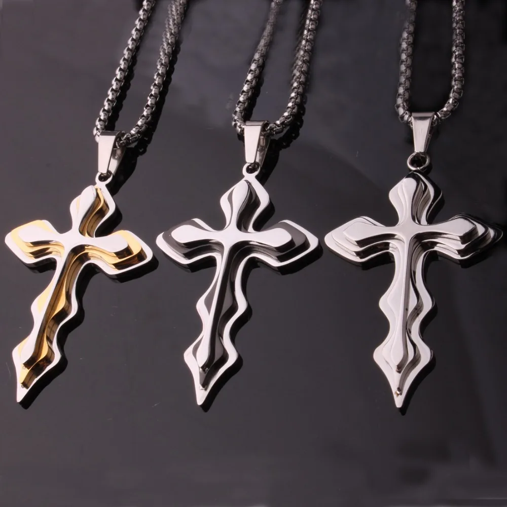 Stainless Steel Silver/Silver Gold/Silver Black Tone Pattern Christian Cross Pendant Mens Boys Biker Jewelry Box Chain Necklace
Stainless Steel Silver/Silver Gold/Silver Black Tone Pattern Christian Cross Pendant Mens Boys Biker Jewelry Box Chain Necklace