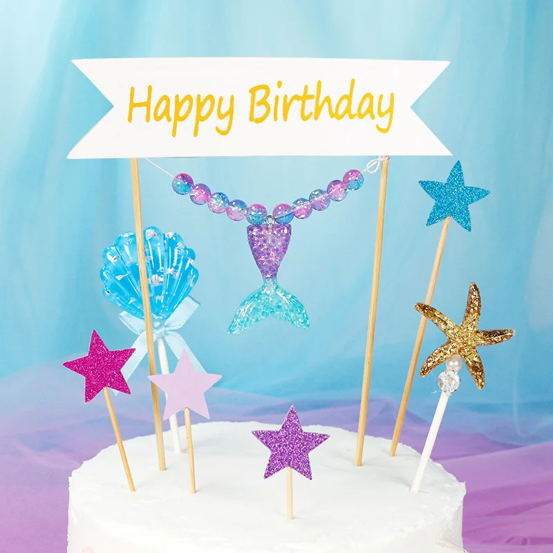 Cake Topper Acrylic Beading Mermaid Tail Starfish Happy Birthday Cake Topper Decoration Baby Shower Kids Birthday Party Favor
Cake Topper Acrylic Beading Mermaid Tail Starfish Happy Birthday Cake Topper Decoration Baby Shower Kids Birthday Party Favor