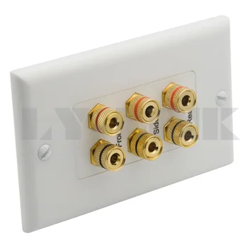 6 ports Home Theater Surround Sound sound box speaker banana wall plate with female to female connector
6 ports Home Theater Surround Sound sound box speaker banana wall plate with female to female connector