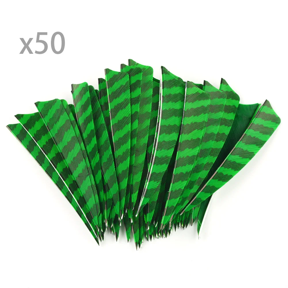 50Pcs Black Green Stripe Handmade 4" Shield Turkey Feather Arrow Fletching Archery Hunting DIY
50Pcs Black Green Stripe Handmade 4" Shield Turkey Feather Arrow Fletching Archery Hunting DIY