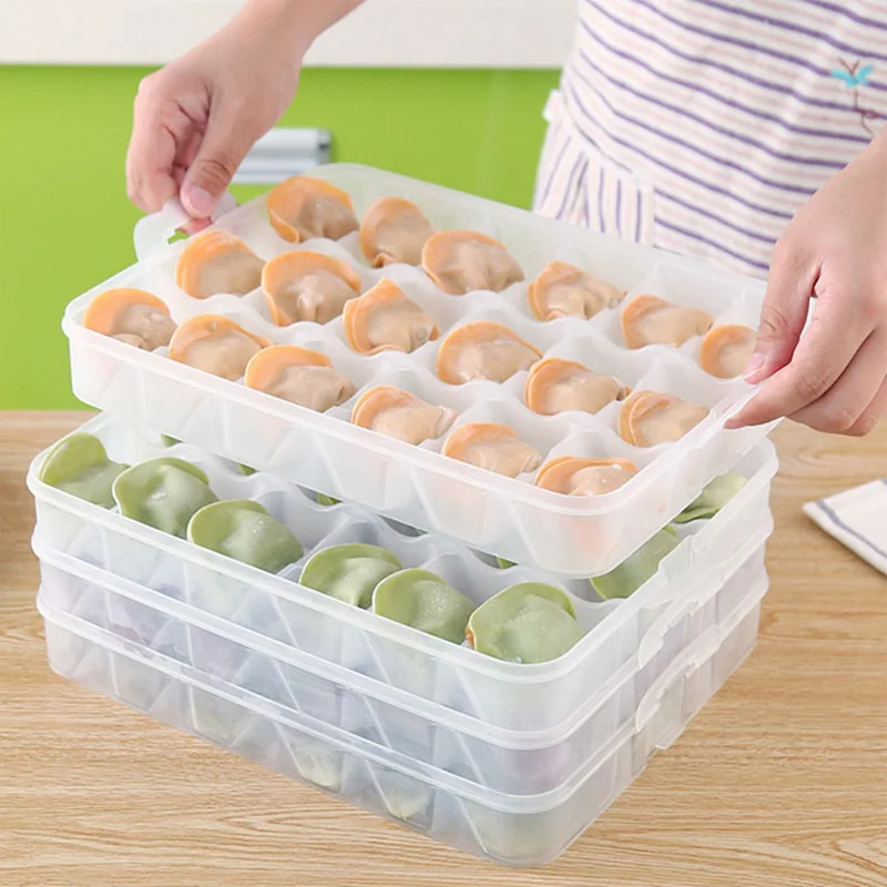 Reusable 4 5 layers Dumplings Plastic Storage Case Food Fresh Keeping Container Holder for kitchen accessories Dumpling mold
Reusable 4 5 layers Dumplings Plastic Storage Case Food Fresh Keeping Container Holder for kitchen accessories Dumpling mold